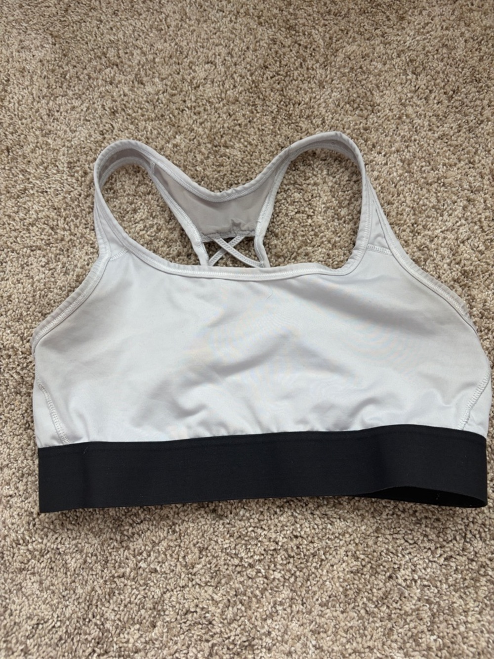 Victoria sport White Sports Bra with Black Band